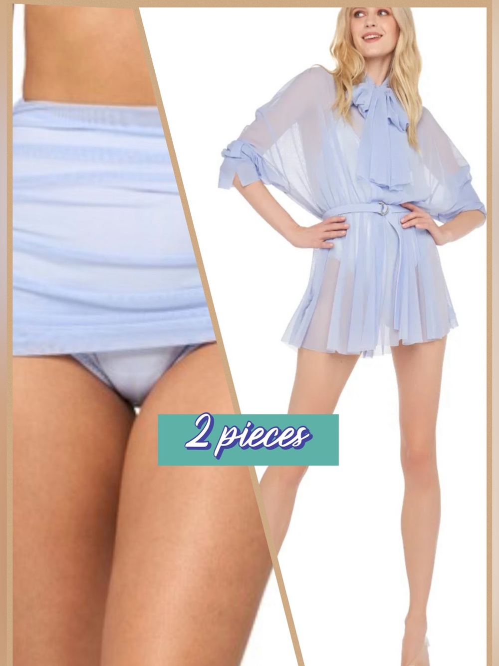 NORMA KAMALI 2 pieces. Mesh dress and Ruched bottoms to match. Size S